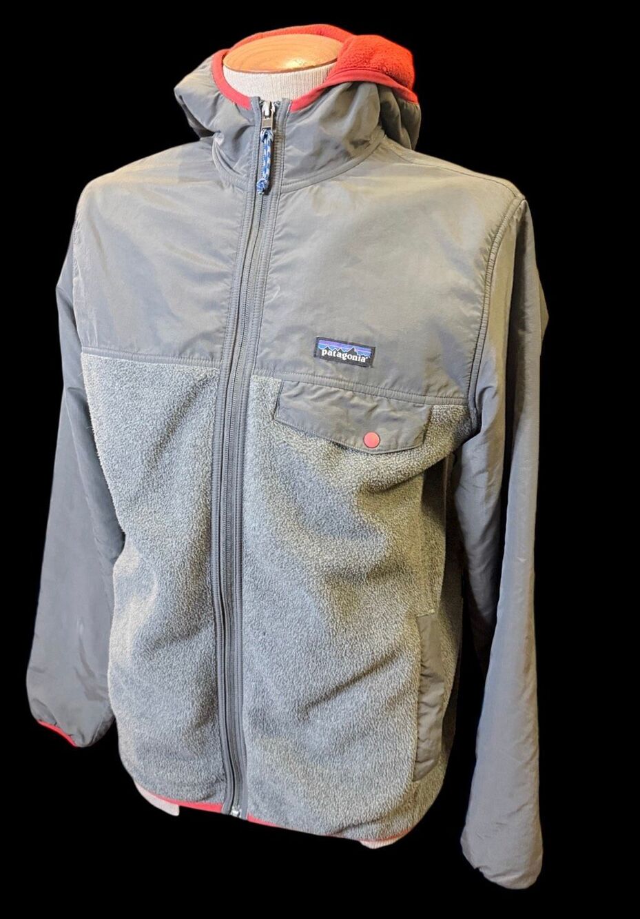 Patagonia Men’s Shelled Synchilla Snap-T Hoody Grey Fleece & Nylon Shell Medium - Picture 6 of 16